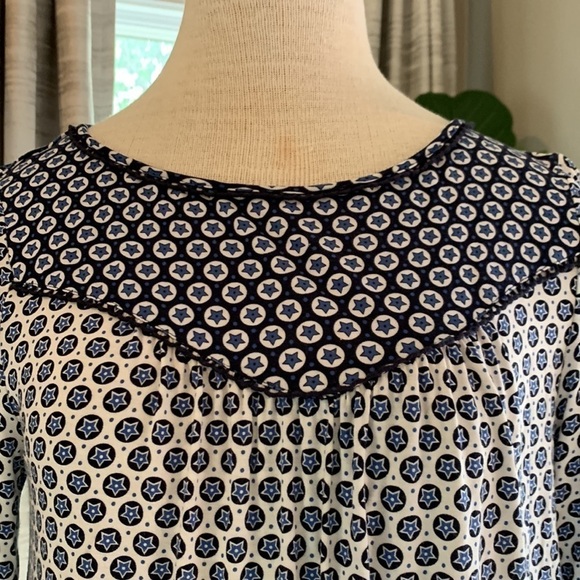 Boden size 8 blue and white top with star pattern. - Picture 2 of 5